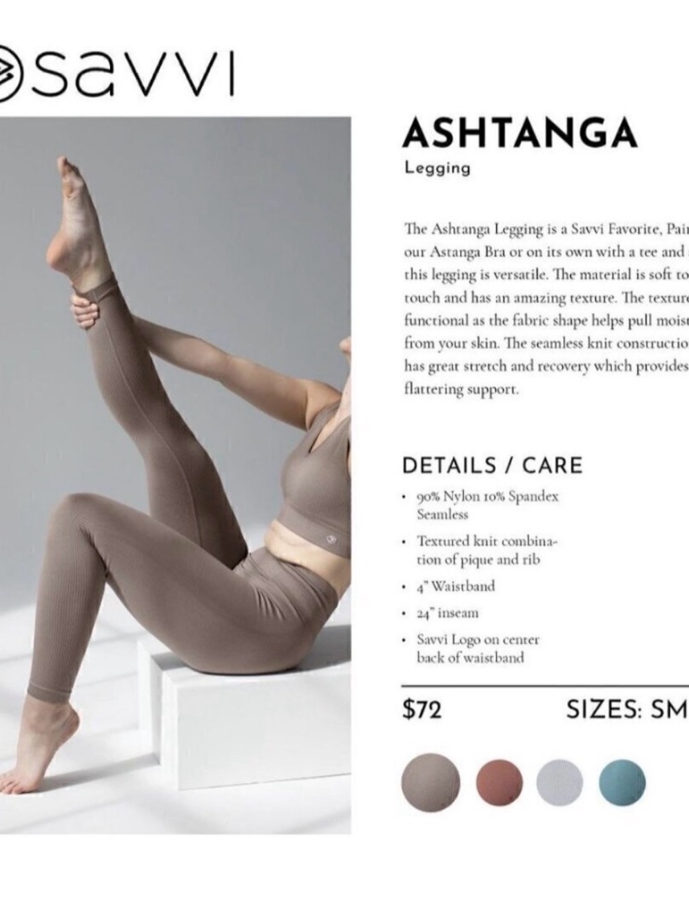 SAVVI Compression Ribbed High-Stretch Leggings